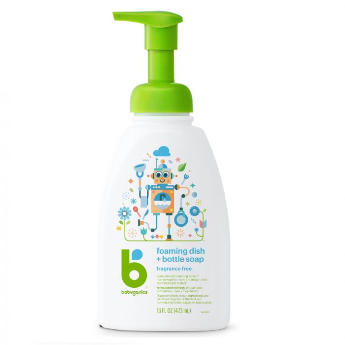 Babyganics Dish & Bottle Soap Fragrance Free - 473ml