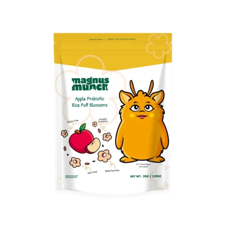 Magnus Munch Probiotic Rice Puff Blossoms – Apple