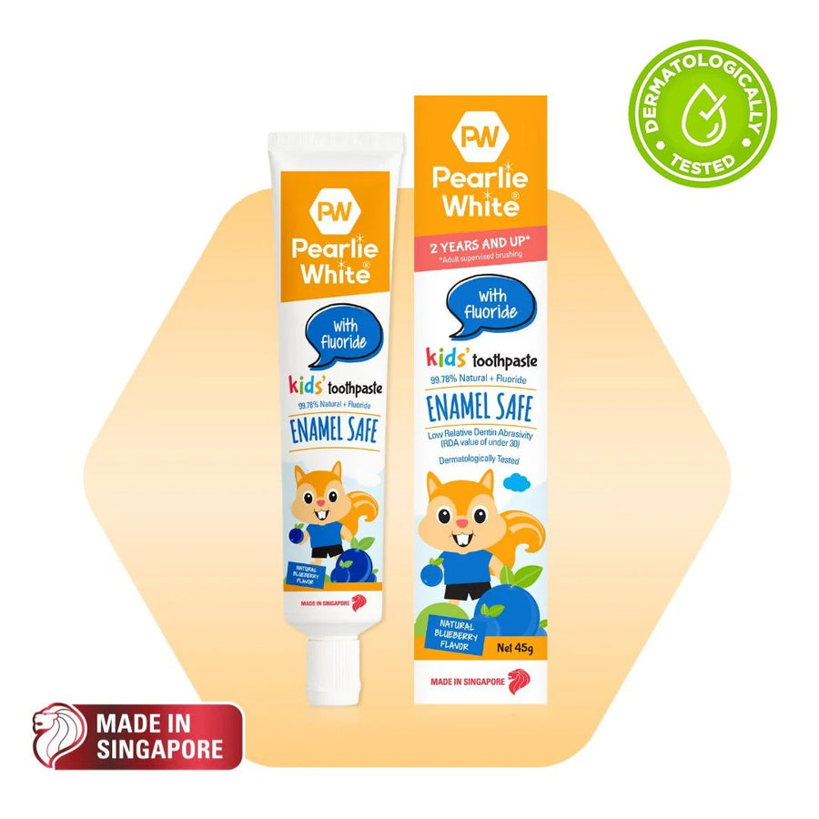 Pearlie White All Natural Kids Toothpaste with Fluoride (Blueberry)