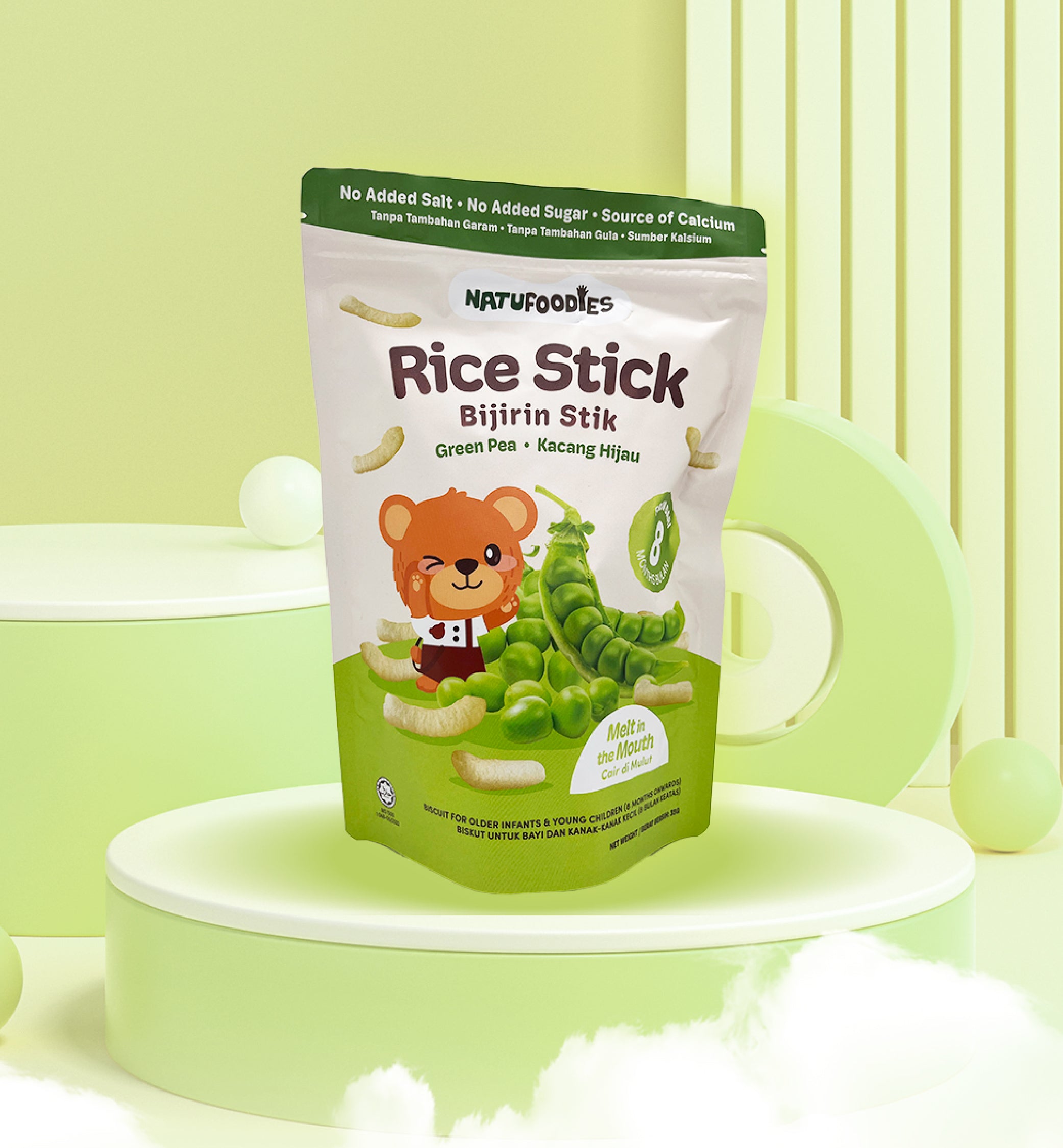 Natufoodies Rice Stick Green Peas