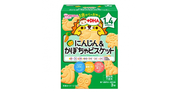 Wakodo Baby Snack + DHA - Carrot & Pumpkin Biscuit