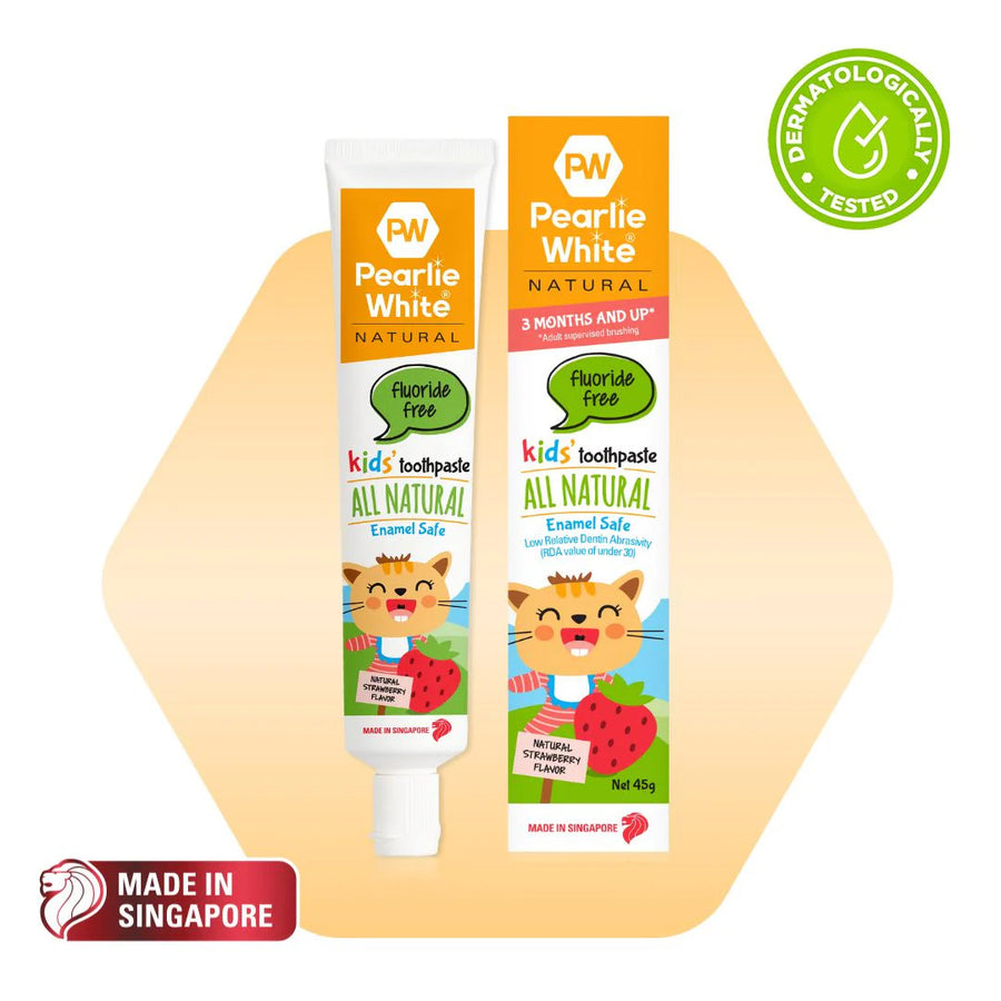 Pearlie White All Natural Kids Toothpaste Fluoride Free (Strawberry)