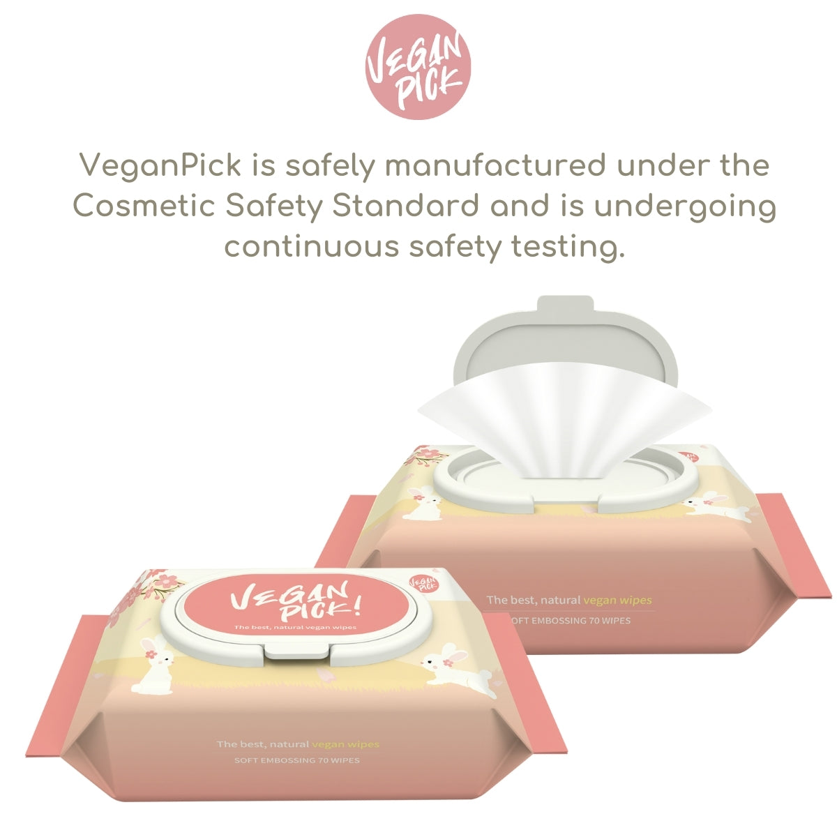 VeganPick Soft Embossing Baby Wipes - 70s