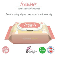 VeganPick Soft Embossing Baby Wipes - 70s